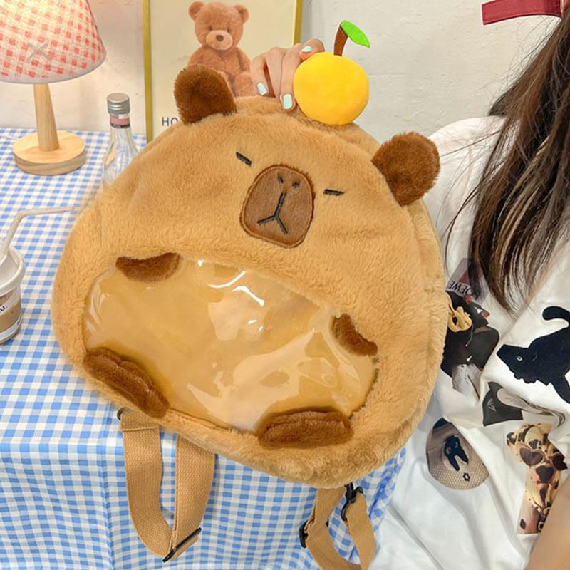 3D Fruit Capybara Plush Embroidery Backpack  |   Backpack Backpack Backpack