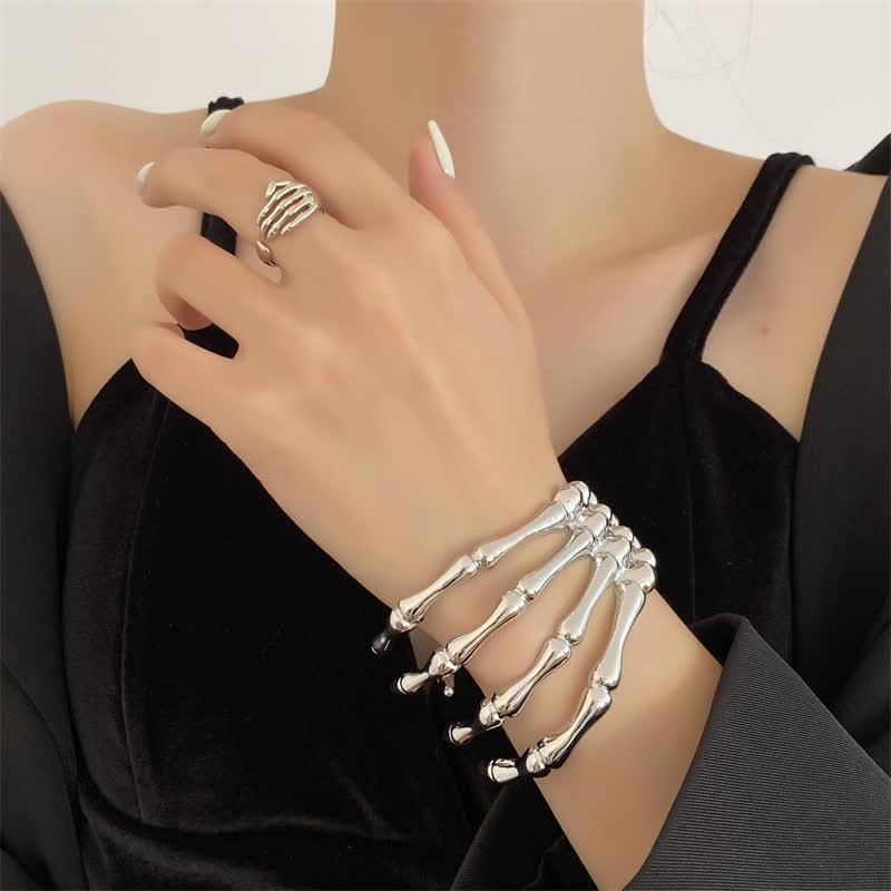 Adjustable Skeleton Ghost Claw Design Ring Bracelet  |   Jewelry Accessories Bracelet