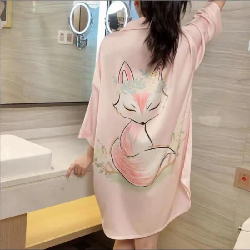 Animals Fox Cartoon Print Pajamas Robes  |   Pajamas Clothing Pajamas