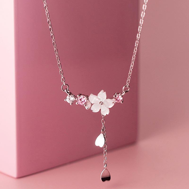 Blossom Love Heart Pendant 925 Sterling Silver Necklace  |   Jewelry Accessories Jewelry