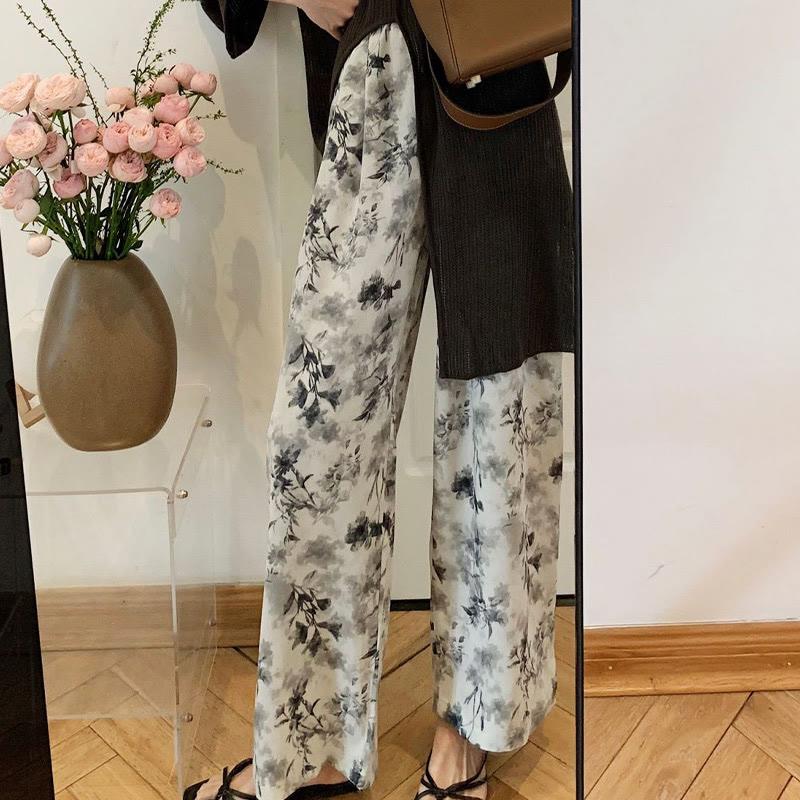 Blossom Print Casual Loose Elastic Pants  |   Pants Clothing Pants