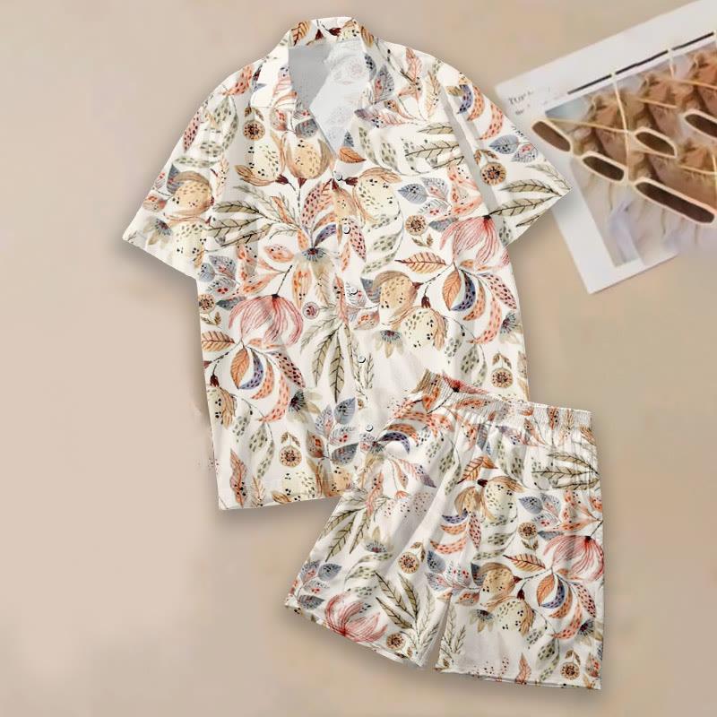 Blossom Print Casual Loose T-Shirt Shorts  |   T-Shirts Clothing Set