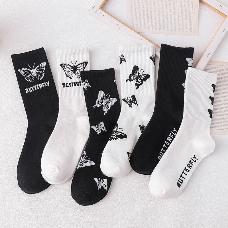 Butterfly Letter Ankle Socks  |   Socks Accessories Black A