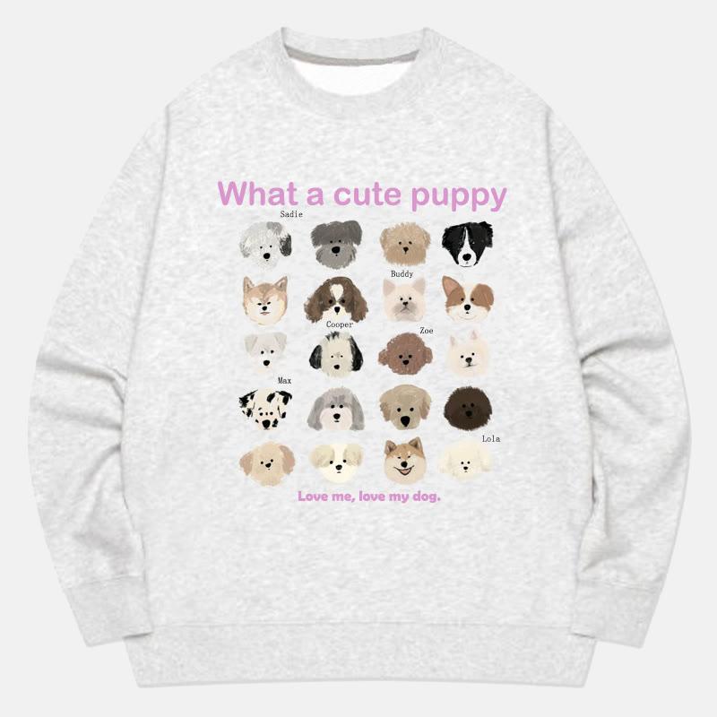 Cartoon Animals Print Casual Oversized Round Collar Sweatshirt  |   Sweatshirts & Hoodies Clothing Grey