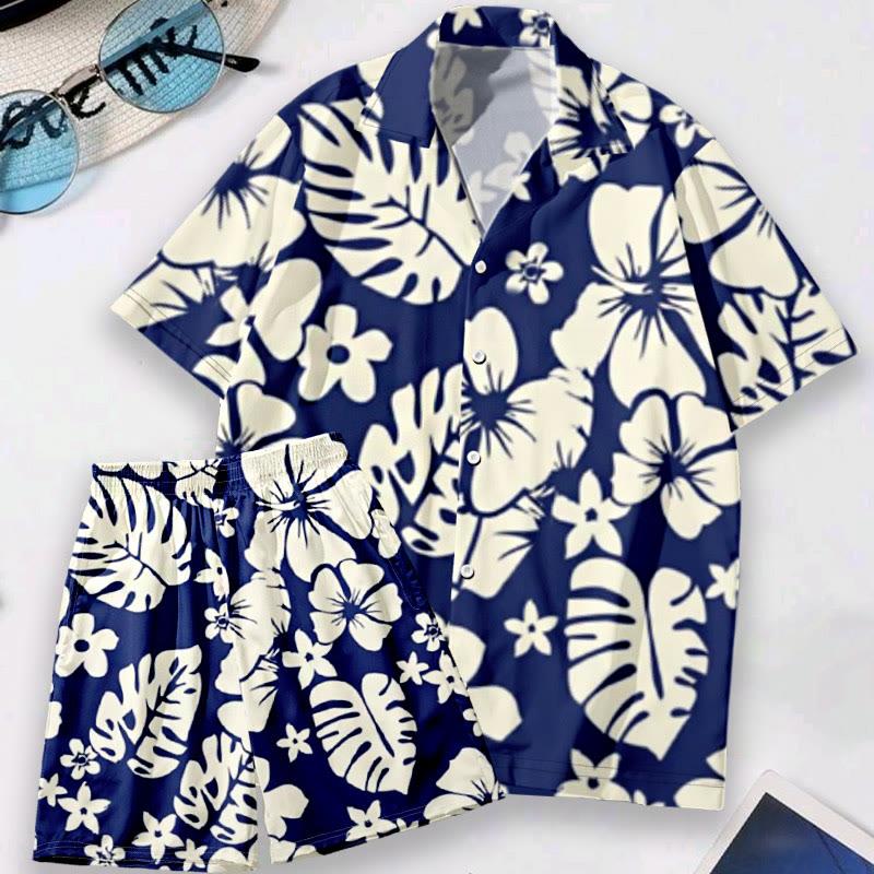 Cartoon Blossom Leaf Print Loose T-Shirt Shorts  |   Shorts Clothing Set