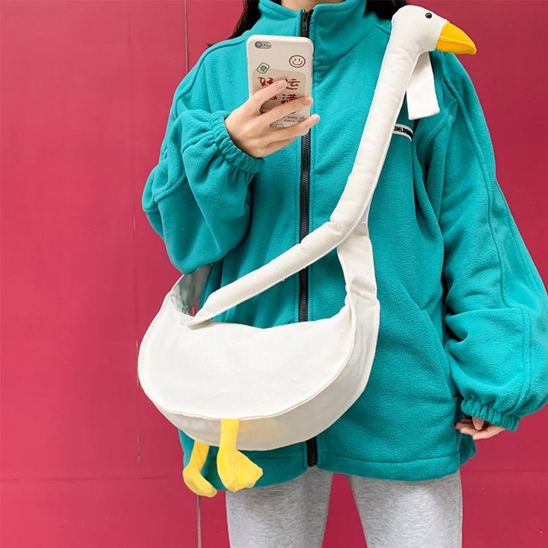 Cartoon Duck Canvas Crossbody Bag  |   Crossbody Bag Bags Black