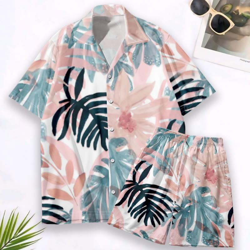 Cartoon Leaf Casual T-Shirt Shorts  |   T-Shirts Clothing Set