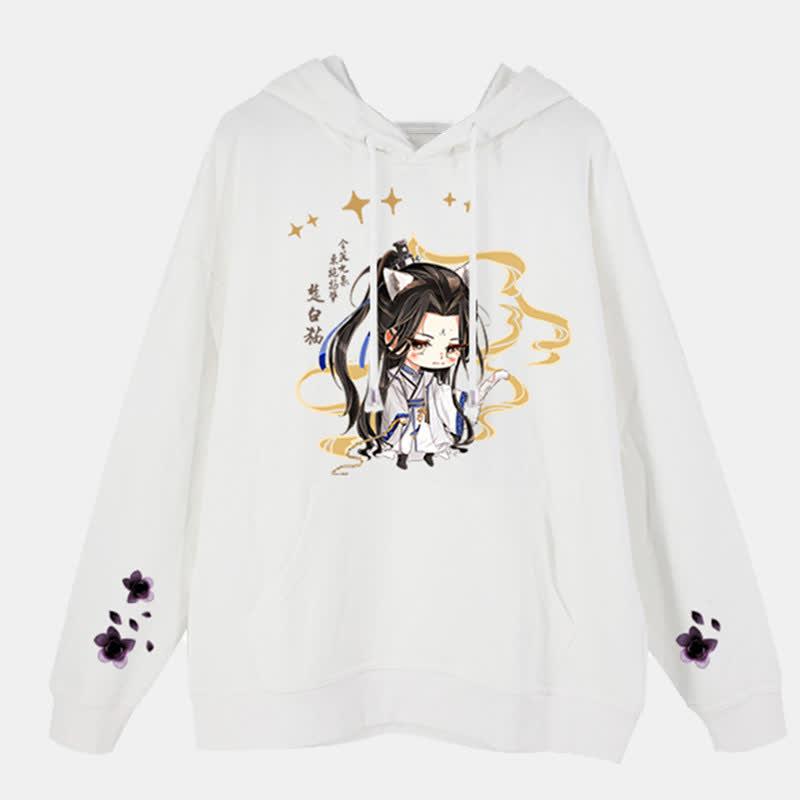 Cartoon Print Pocket Vintage Plush Hoodie  |   Sweatshirts & Hoodies Clothing Black 01