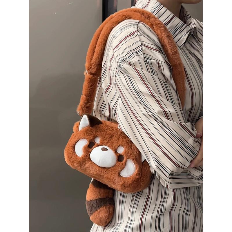 Cartoon Red Panda Plush Crossbody Bag  |   Crossbody Bag Bags Crossbody Bag