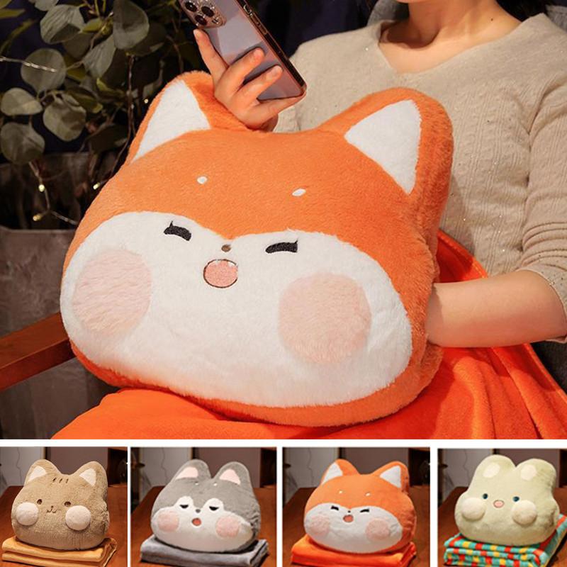 Cartoon Three-In-One Plush Pillow Blanket  |   Plushies & Bedding Accessories Brown