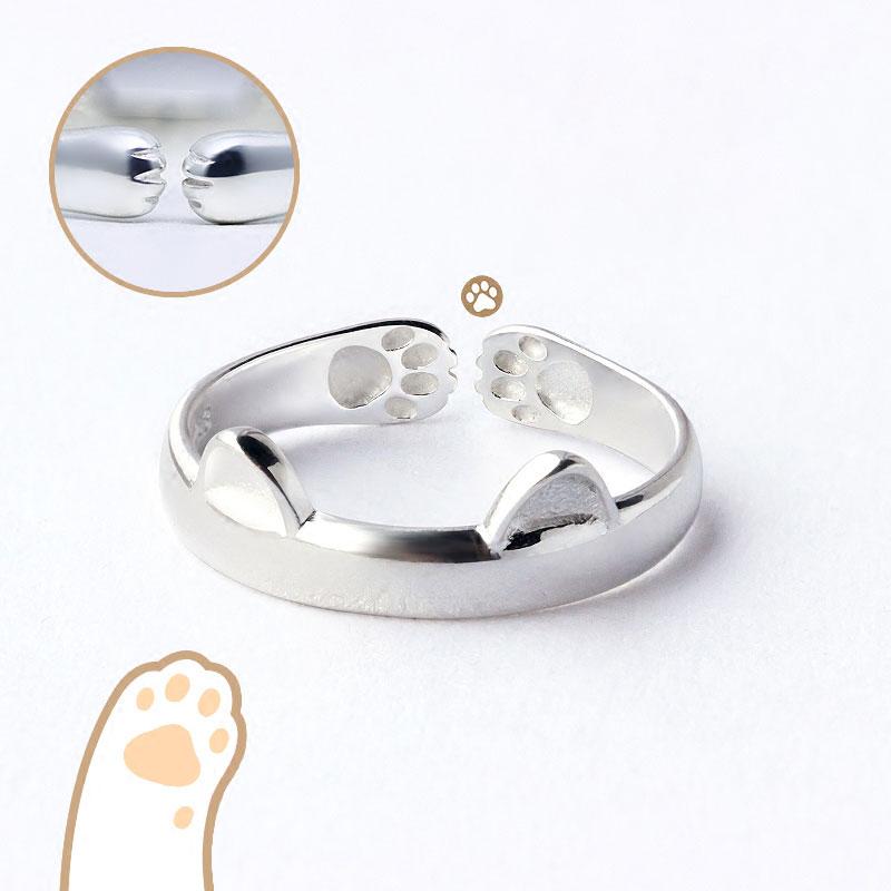 Cat Ear 925 Sterling Silver Ring  |   Jewelry Accessories Black