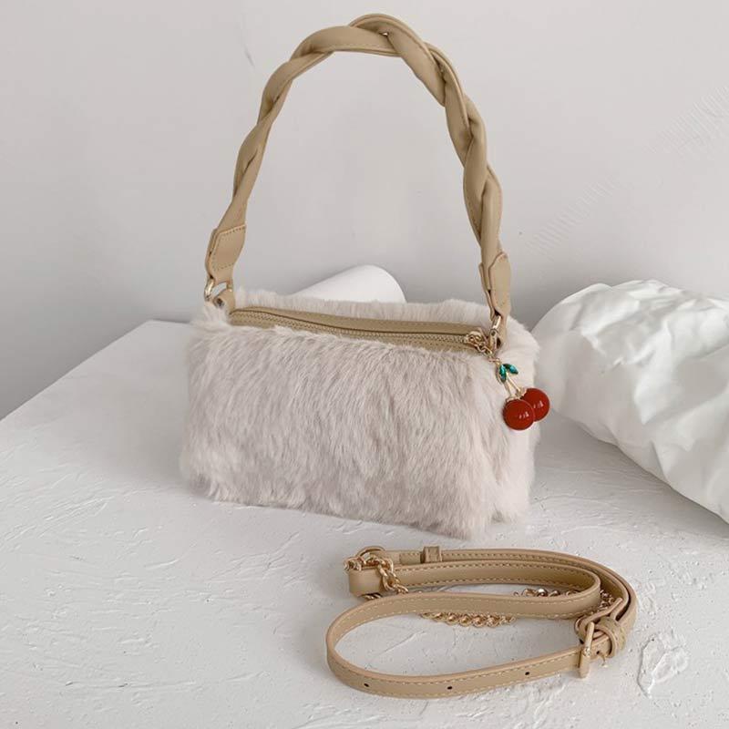 Cherry Zipper Furry Crossbody Bag  |   Crossbody Bag Bags Crossbody Bag