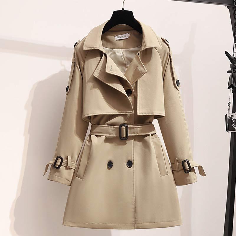 Chic Double Pocket Pure Color Trench Coat  |   Outerwear Clothing Black