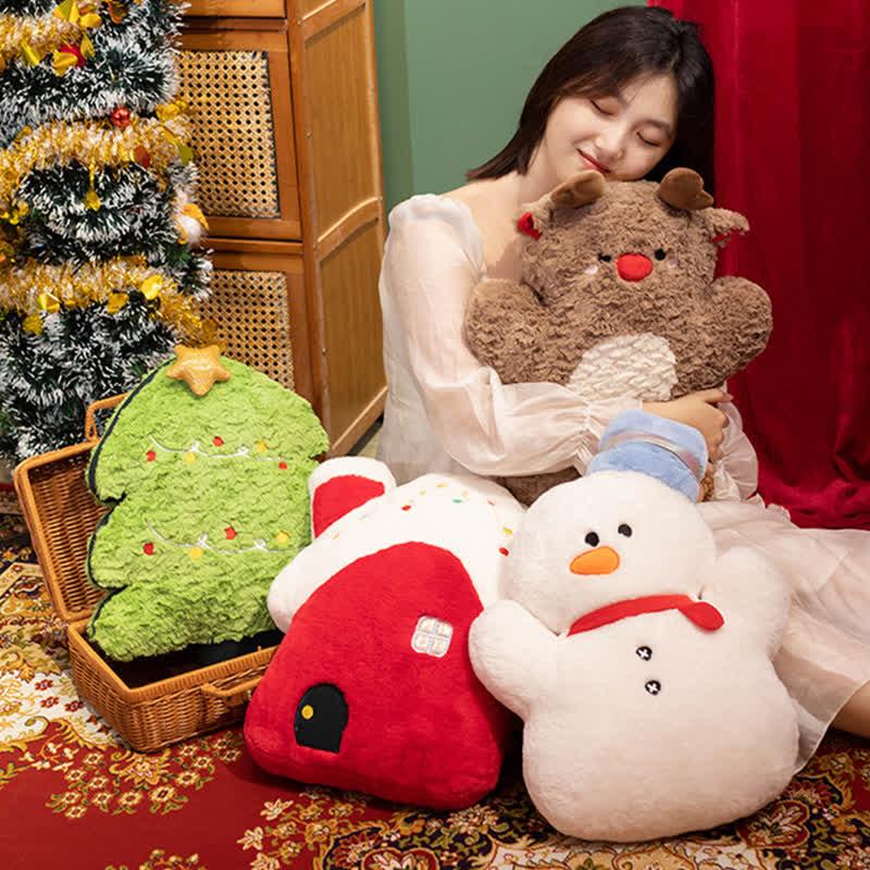 Christmas Kawaii Pattern Pillow Plush Toy  |   Plushies & Bedding Accessories Brown