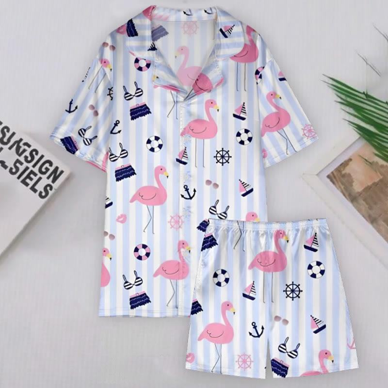 Clothes Flamingo Pattern T-Shirt Shorts Pajamas  |   Shorts Clothing Pajamas