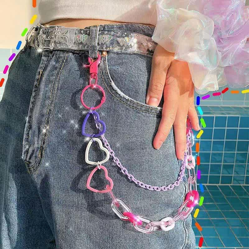 Colorful Love Heart Waist Chain Belt For Dress Jeans Trous  |   Jewelry Accessories Jewelry