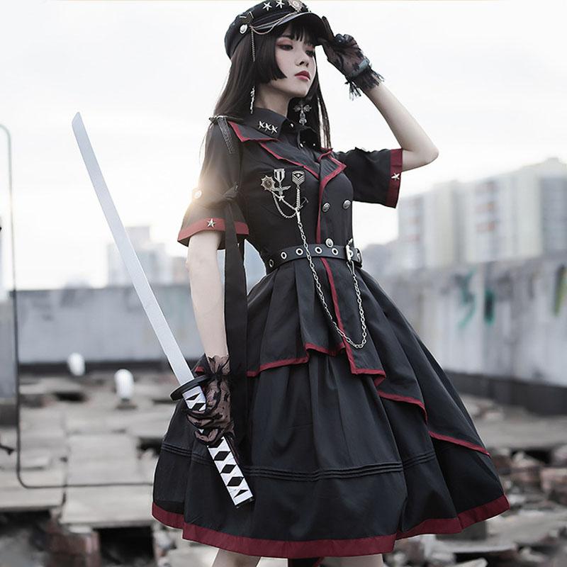 Cosplay Gothic Lolita One Piece Dress Military Uniform  |   Dresses Clothing Dresses