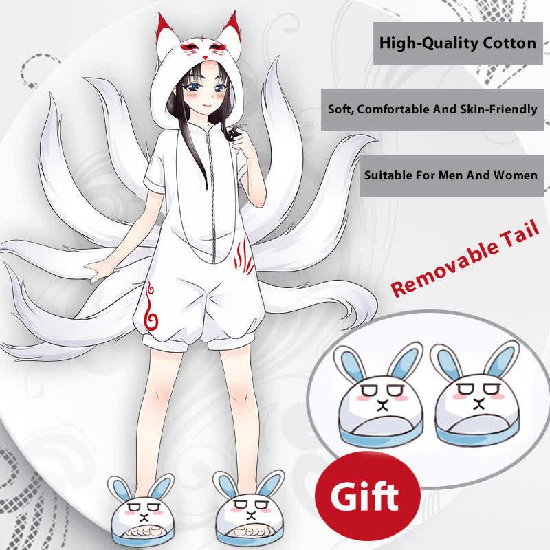 Cute Cartoon One-Piece Jumpsuit Pajamas With Slippers  |   Pajamas Clothing A