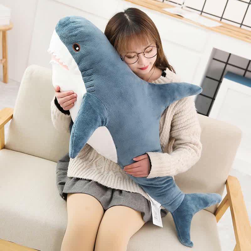 Cute Cartoon Shark Pattern Pillow Plush Toy  |   Plushies & Bedding Accessories Blue