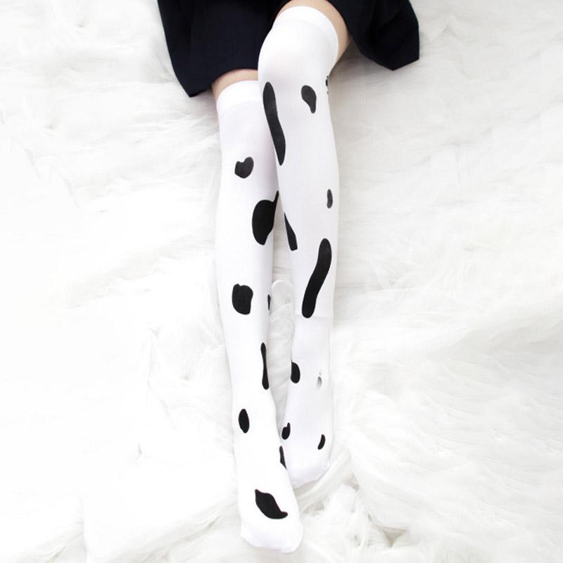 Cute Cow Spot Print Stockings Over The Knee  |   Socks Accessories Socks