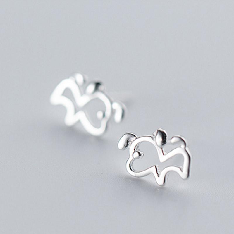 Cute Dog 925 Sterling Silver Stud Earrings  |   Jewelry Accessories Jewelry