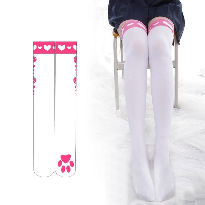 Cute Heart Cat Claw Print Stockings Over The Knee  |   Socks Accessories Socks