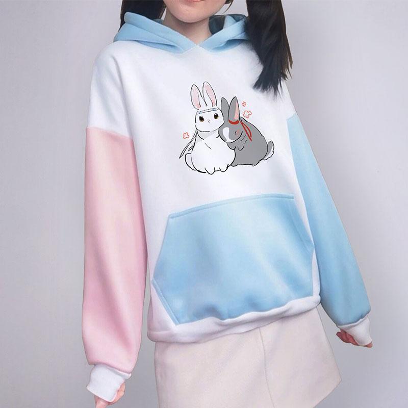 Cute Rabbit Print Pocket Hoodie  |   T-Shirts Clothing Hoodie1