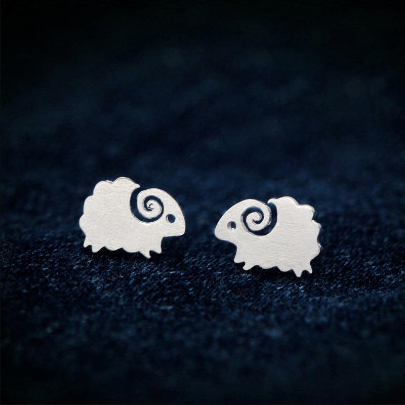 Cute Sheep 925 Sterling Silver Stud Earrings  |   Jewelry Accessories Jewelry