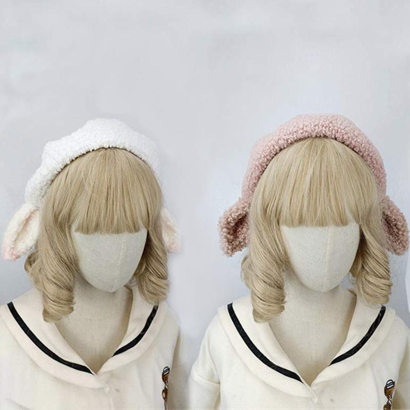 Cute Sheep Ears Woolen Lolita Beret  |   Hats & Scarfs Accessories Beige