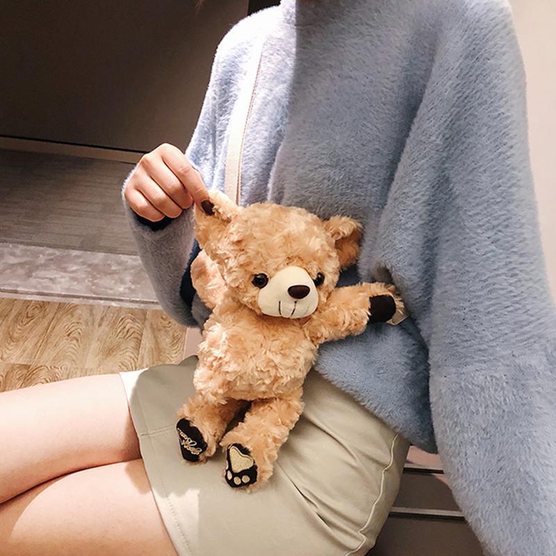 Cute Teddy Bear Crossbody Bag  |   Crossbody Bag Bags Brown