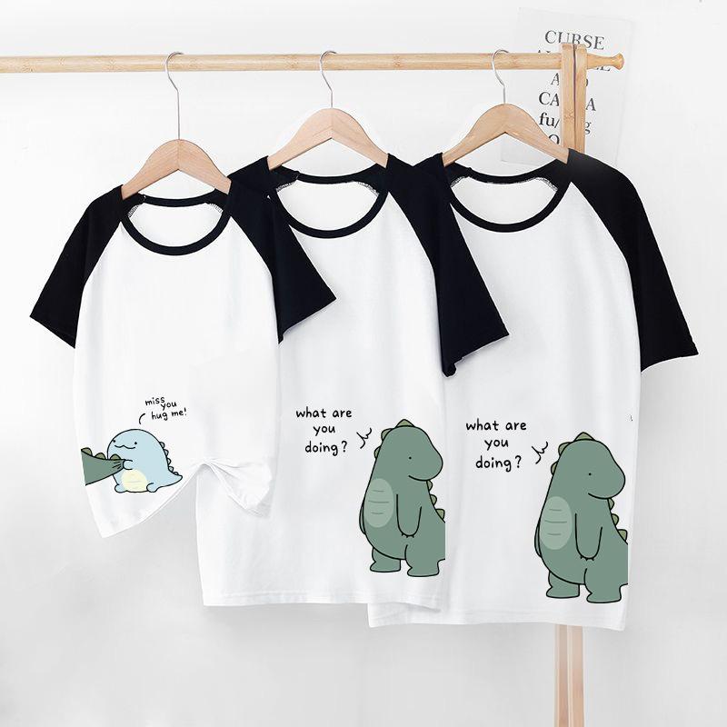 Dinosaur Letter Print Family Matching T-Shirt  |   T-Shirts Clothing Black