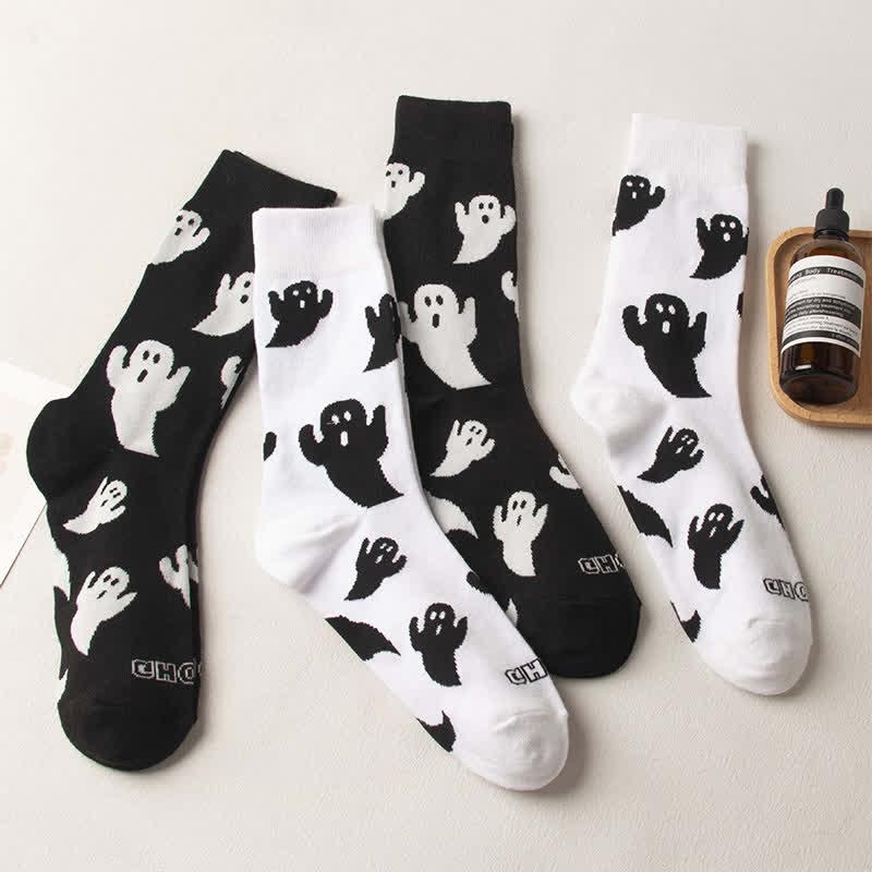 【Max One Free Gift Per Order】Ghost Print Knitted Socks  |   Socks Accessories Ship in random style