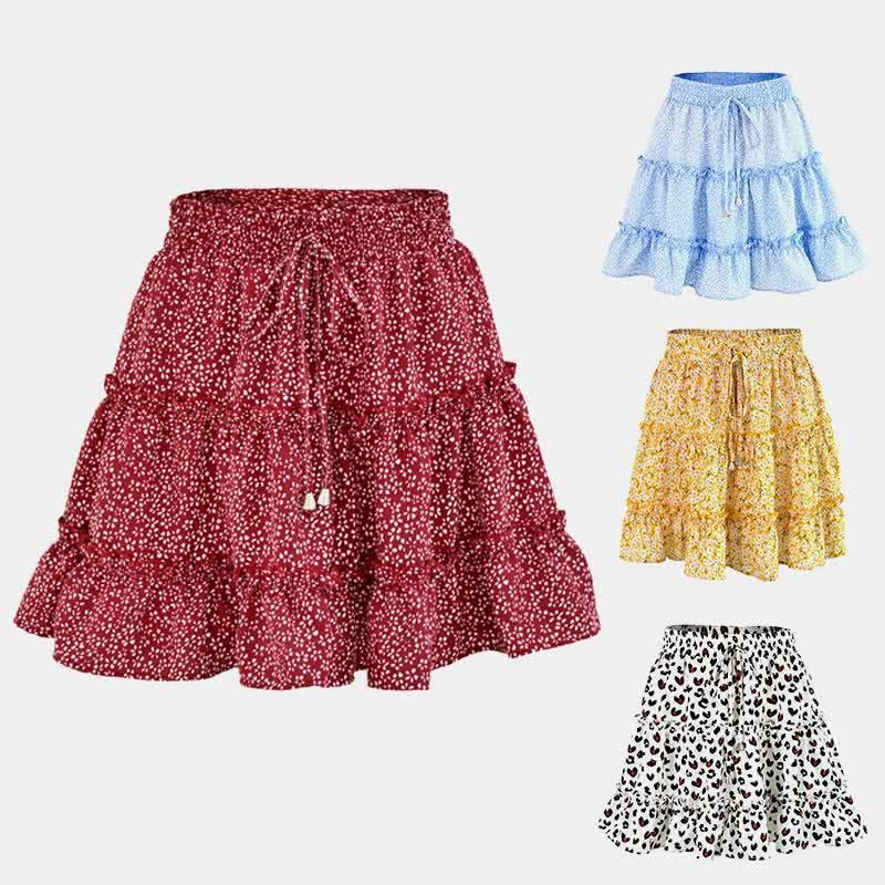 Elastic Waist Floral Print A-Line Skirt  |   Skirts Clothing A