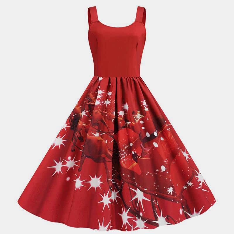 Fashion Christmas Pattern Print Slip Dress  |   Dresses Clothing A