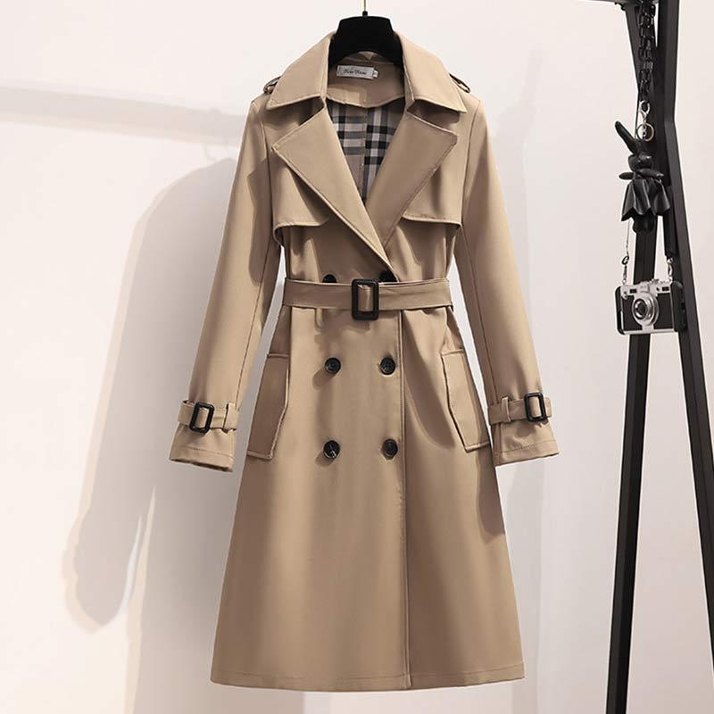 Fashion Double Button Loose Trench Coat  |   Outerwear Clothing Black