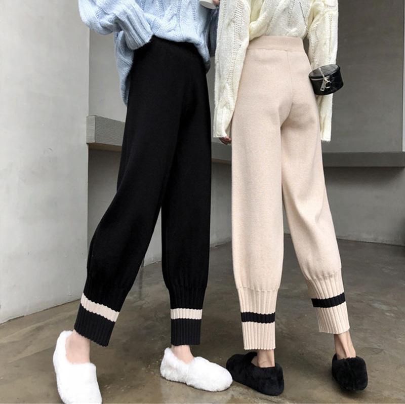 Fashion High Waist Straight-Leg Harem Pants  |   Pants Clothing Black