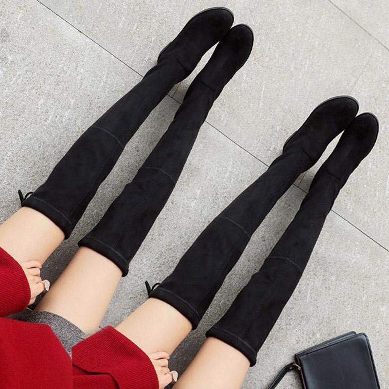 Fashion Knot Knee High Boots  |   Boots Boots Black (Normal)