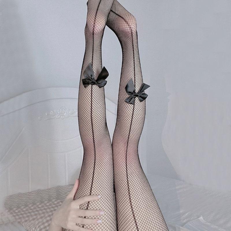 Fishnet Hollow Bow Stockings  |   Socks Accessories A