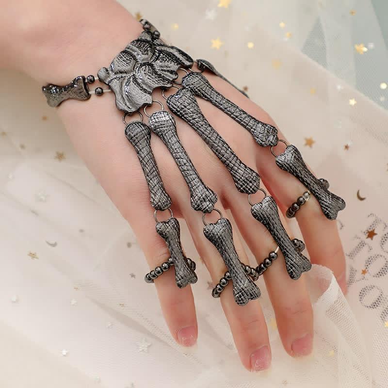 Folding Skeleton Pattern Design Ring Bracelet  |   Jewelry Accessories Black