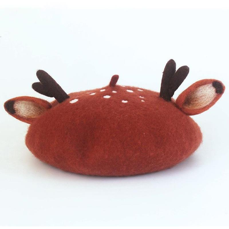 Forest Style Dotted Deer Antler Beret Hat  |   Hats & Scarfs Accessories Hats & Scarfs