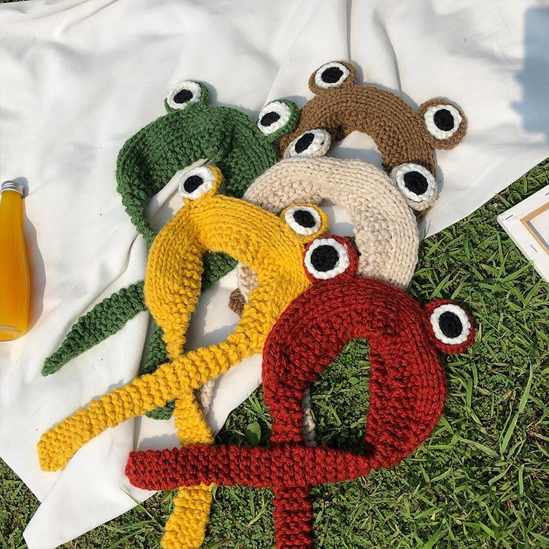 Frog Eyes Knitted Hat  |   Hats & Scarfs Accessories Beige