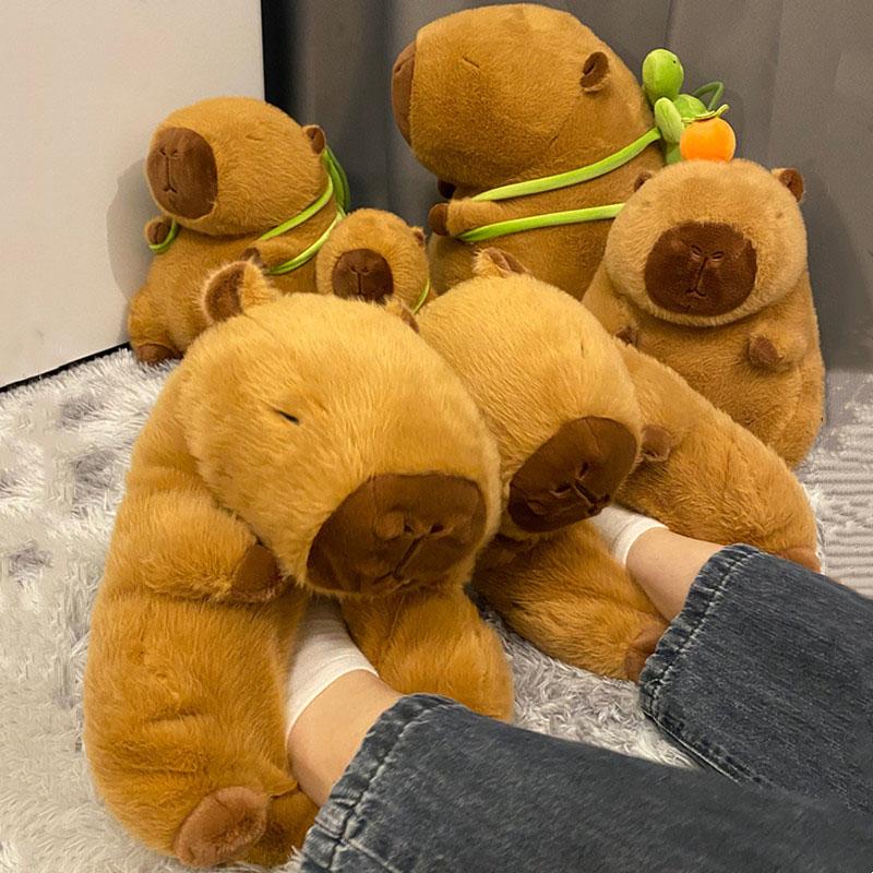 Funny Cartoon Capybara Plush Slippers  |   Slippers Shoes Brown