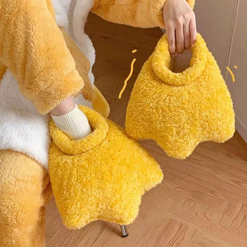 Funny Cartoon Duck Palm Plush Slippers  |   Slippers Shoes Slippers