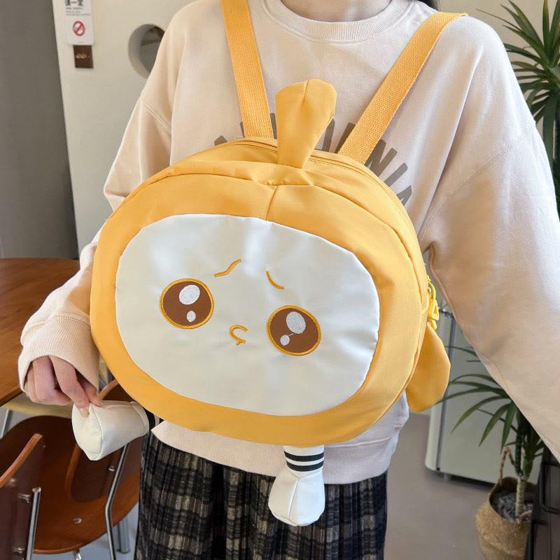 Funny Egg Expression Embroidery Backpack  |   Backpack Backpack Backpack