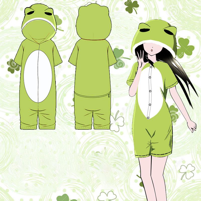 Funny Traveling Frog Cosplay One-Piece Jumpsuit Pajamas  |   Pajamas Clothing Green