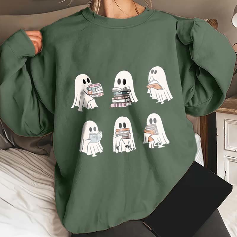 Ghosts Print Loose Casual Sweatshirt  |   Sweatshirts & Hoodies Clothing Black