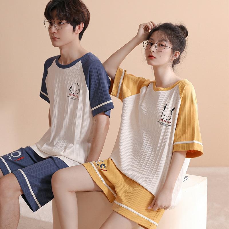 Girlfriend Boyfriend  Summer Cartoon Cotton Pajamas Set  |   Pajamas Clothing Pajamas