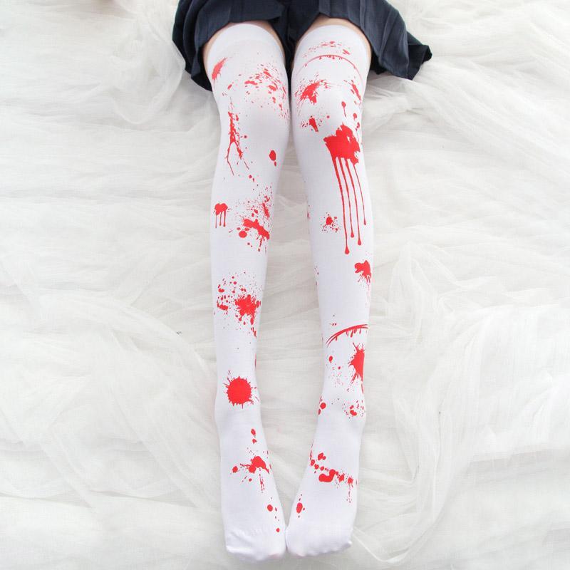 Halloween Blood Spot Print Stockings Over The Knee  |   Socks Accessories Socks