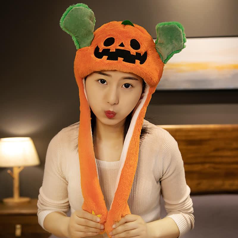 Halloween Pumpkin Ghost Bat Plush Hat With Moving Ears  |   Hats & Scarfs Accessories A