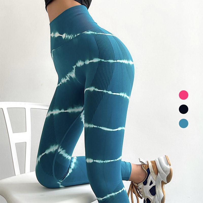 High Waist Tie Dye Slim Sports Pants  |   Pants Clothing Black